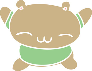 flat color style cartoon jumping bear