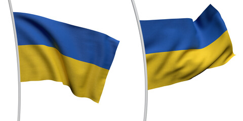 Ukraine Two Model ALPHA BACKROUND Flag