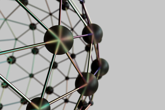Abstract connection web sphere with spot and lines