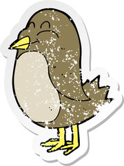 retro distressed sticker of a cartoon bird