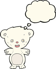 cartoon polar bear with thought bubble