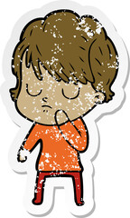 Obraz premium distressed sticker of a cartoon woman