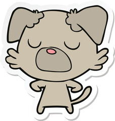 sticker of a cartoon dog