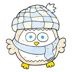 textured cartoon cute little owl