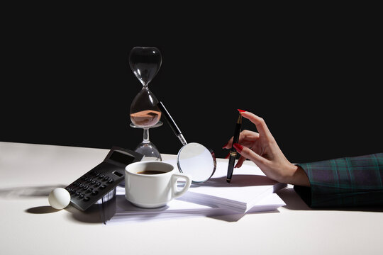 Business and finance still life composition