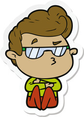 sticker of a cartoon cool guy