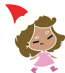 christmas cartoon of kawaii girl