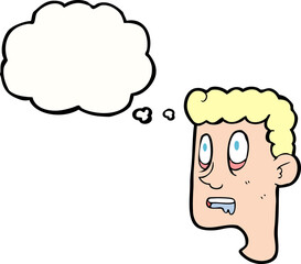 thought bubble cartoon staring man drooling