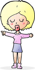 cartoon pointing woman