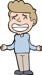 cartoon boy shrugging