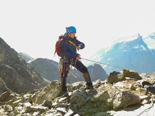 Obraz premium alpinism in the snowy mountains
