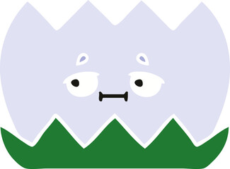 flat color retro cartoon water lilly