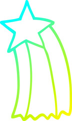 cold gradient line drawing cartoon shooting star