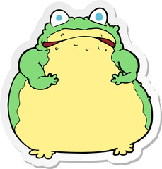 sticker of a cartoon fat toad