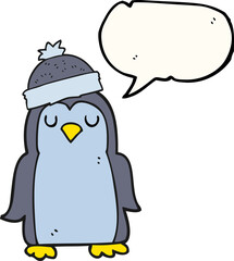 speech bubble cartoon penguin