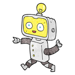 textured cartoon little robot