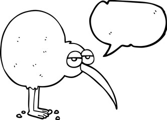 speech bubble cartoon kiwi