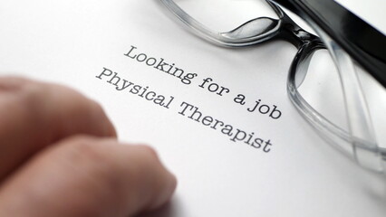 Finger tapping on physical therapist job form