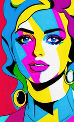 Pop Art Style Illustration Of Retro Woman