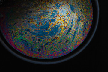 The shape of a fantastic planet with abstract patterns of atmosphere