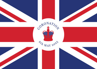 Coronation 6th May 2023 vector with Union Flag red white and blue