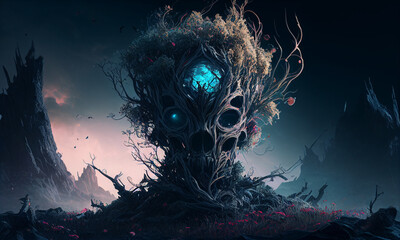 The tree skull generative ai