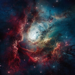 Plakat galaxy realistic photography, intricate details, rich colors, realistic style, front look generative IA