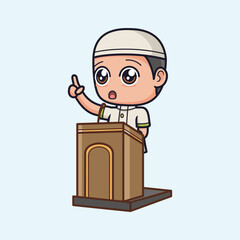 cute cartoon muslim boy character