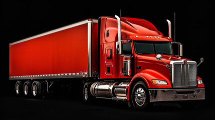 red truck on the road