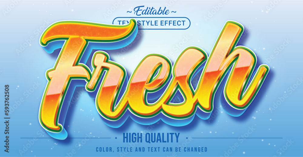 Aufkleber Editable text style effect - Fresh text style theme.