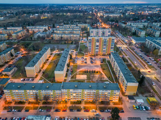 Obraz premium View at Pabianice city from a drone 