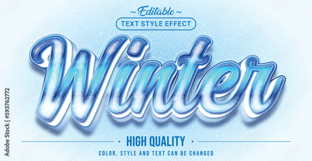Poster Editable text style effect - Winter text style theme.