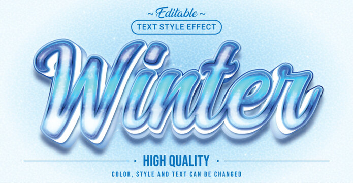 Editable text style effect - Winter text style theme.