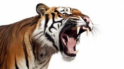 A tiger with its mouth open and it's mouth wide open created with Generative AI technology