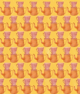 coffee pot seamless pattern
