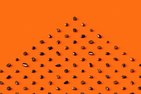 Arranged coffee beans