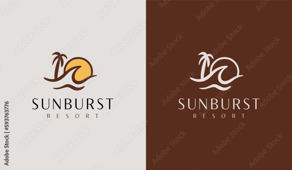 Canvas Prints Sunset wave Logo Template. Universal creative premium symbol. Vector illustration