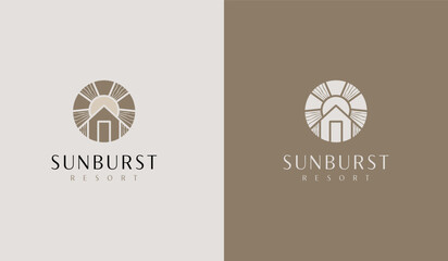 Sunset wave Logo Template. Universal creative premium symbol. Vector illustration