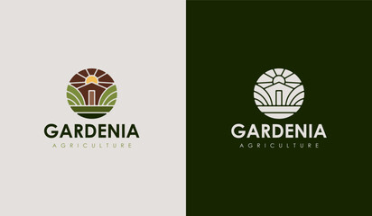 Agriculture Plant Leaf Logo Template. Universal creative premium symbol. Vector illustration. Creative Minimal design template. Symbol for Corporate Business Identity