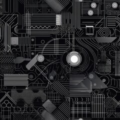 Obraz premium Seamless Industrial Metal Textures and Geometric Shapes