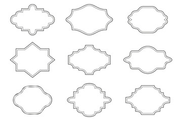 Fototapeta premium vintage frame set. Greeting card. Design element. Art deco wedding invitation card. Vector illustration.