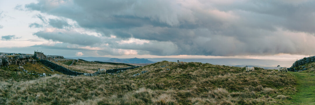 Panoramic view near Malham Cove