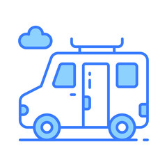 A van for traveling, grab this editable icon of travel van, minibus for traveling