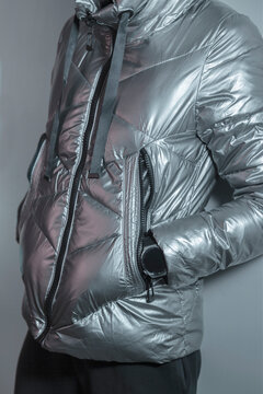 silver jacket and smart watch fashion