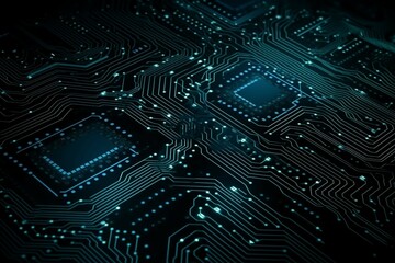 Technology circuit board texture background. Abstract circuit board banner wallpaper. AI generative