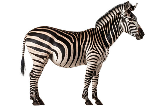  Zebra isolated transparent background. Generative AI