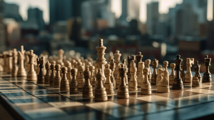 The world of chess and business realistic isolated. Al generated