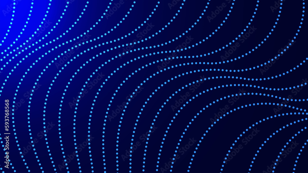 Poster abstract waving particle digital big data technology concept background template design.