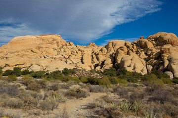 red rock canyon overcast clouds