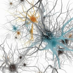 illustration of neuronal Neural Networks. AI generative